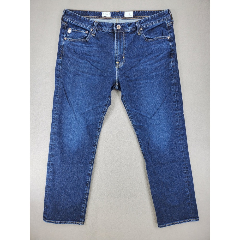 AG Adriano Goldschmied B-Type‎ II Straight Jeans Mens 37x27 Blue USA Made Denim